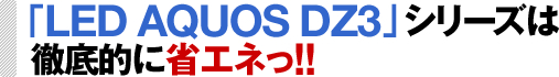 「LED AQUOS DZ3」シリーズは徹底的に省エネっ!!